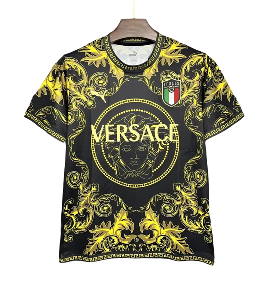 2024/2025 Special Edition Italy x Versace Black Gold kit - Fan Version Retro-footballkits