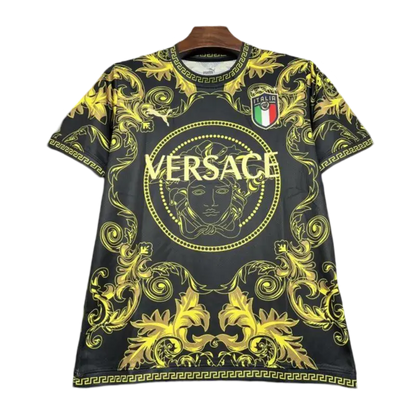 2024/2025 Special Edition Italy x Versace Black Gold kit - Fan Version Retro-footballkits