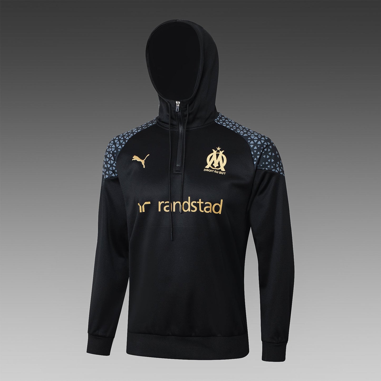 Marseille 23-24 | Black | Tracksuit Hoodie Retro-footballkits