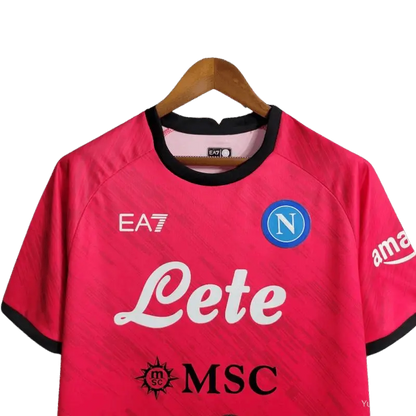 23-24 Napoli Face Game Lozano Red Kit - Fan version Retro-footballkits