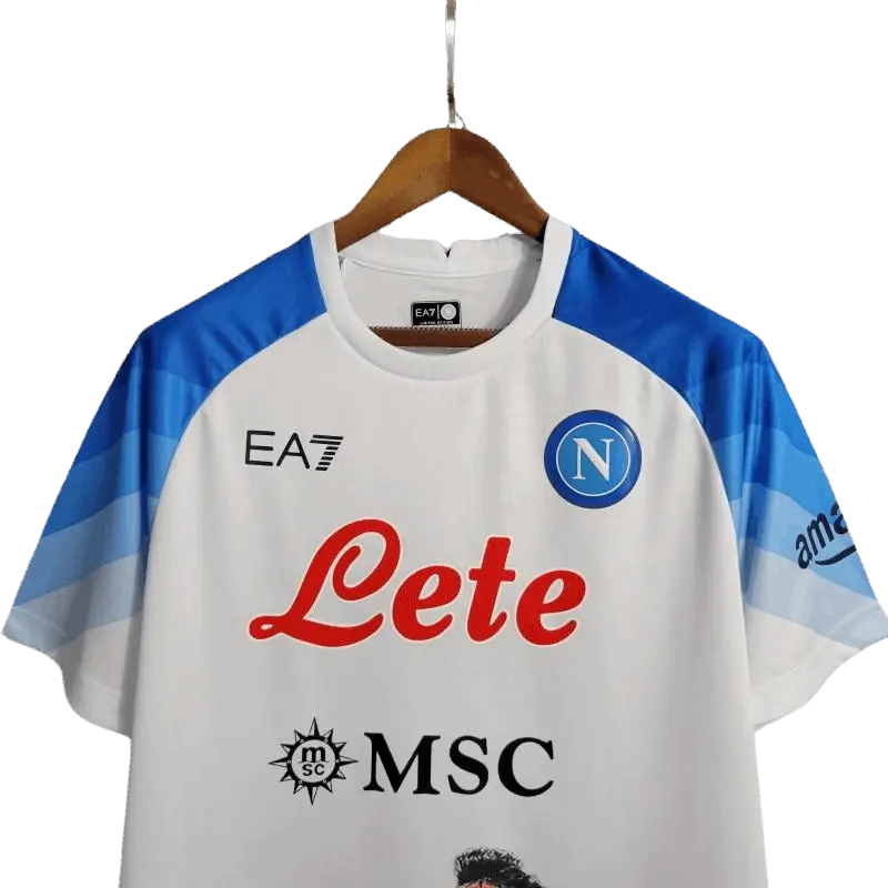 23-24 Napoli Face Game Lozano White Kit - Fan version Retro-footballkits