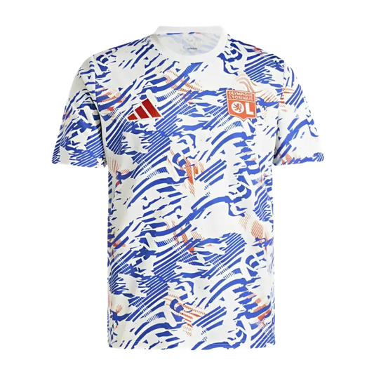 24/25 Olympique Lyon Abstract Blue Orange Pre-match Kit  - Fan version | Goatkits Store Retro-footballkits