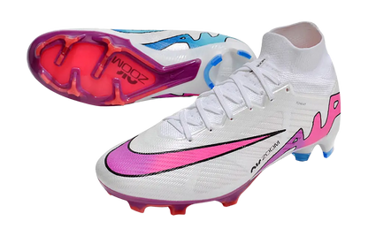 Nike Zoom Mercurial Superfly 9 Flash Crimson Elite FG - White/Pink/Blue Retro-footballkits