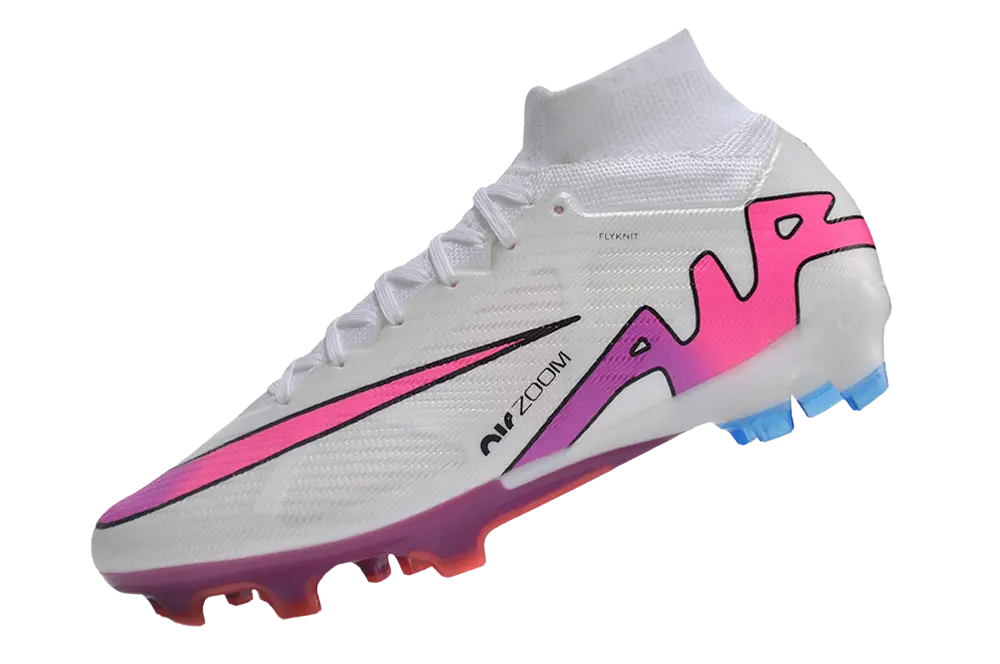 Nike Zoom Mercurial Superfly 9 Flash Crimson Elite FG - White/Pink/Blue Retro-footballkits