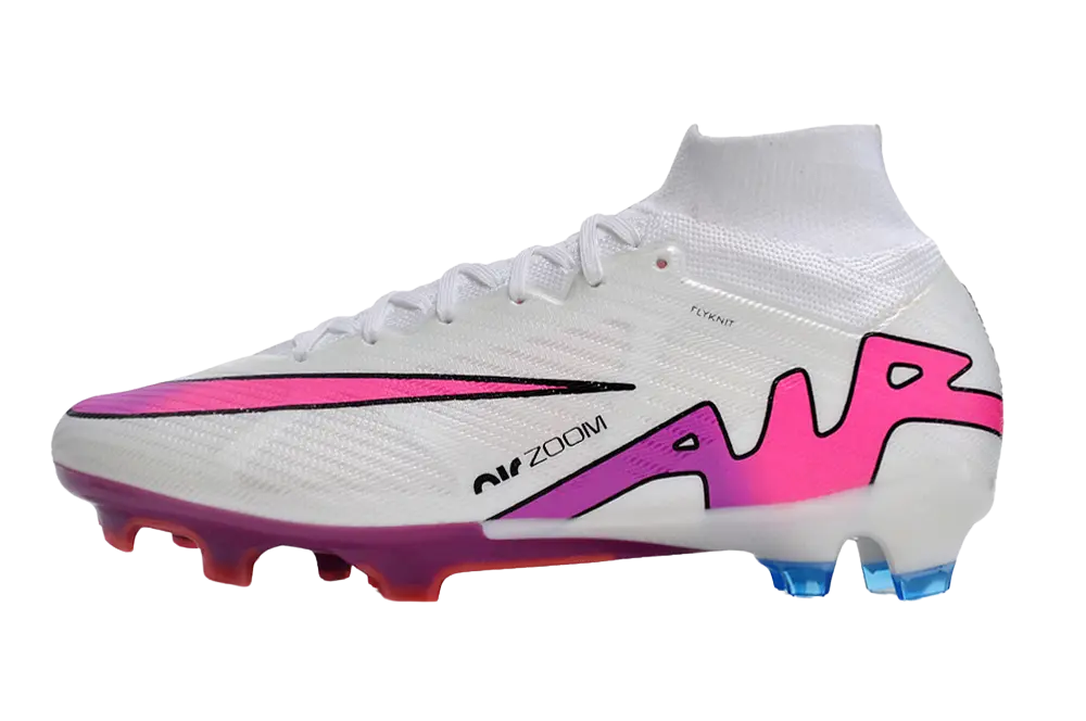 Nike Zoom Mercurial Superfly 9 Flash Crimson Elite FG - White/Pink/Blue Retro-footballkits