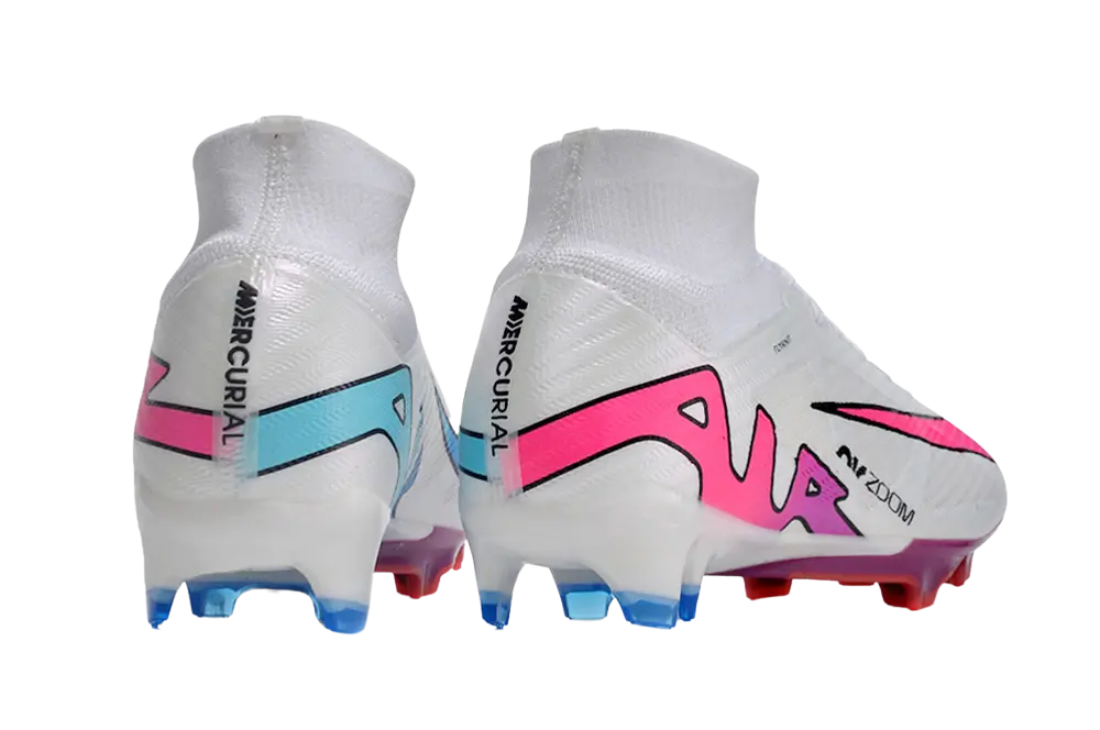 Nike Zoom Mercurial Superfly 9 Flash Crimson Elite FG - White/Pink/Blue Retro-footballkits