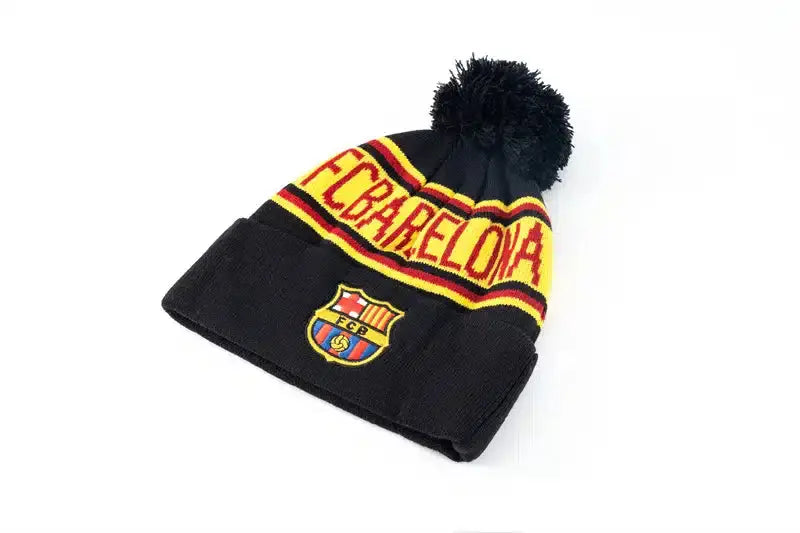 FC Barcelona Pom Knitted Beanie – Black Retro-footballkits