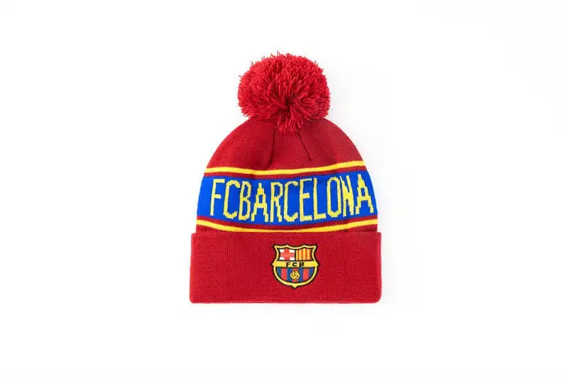 FC Barcelona Pom Knitted Beanie – Red Retro-footballkits