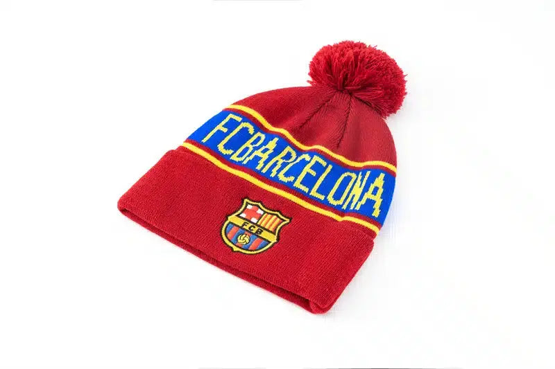 FC Barcelona Pom Knitted Beanie – Red Retro-footballkits