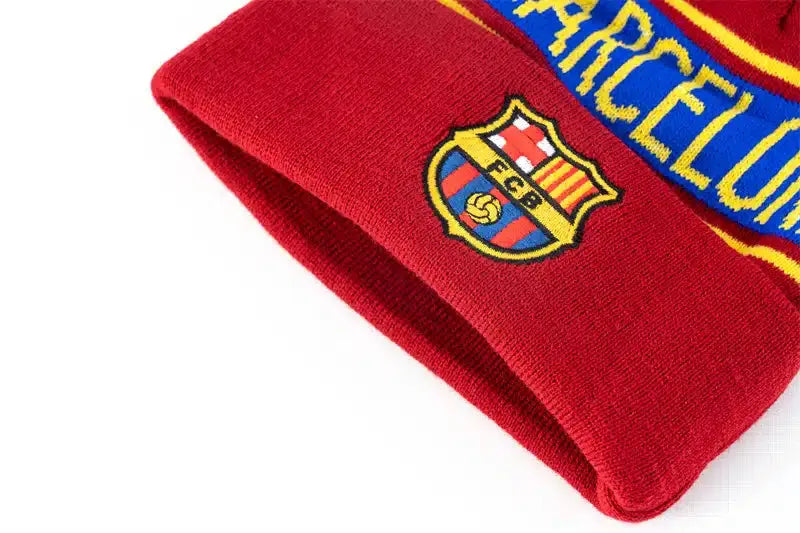 FC Barcelona Pom Knitted Beanie – Red Retro-footballkits