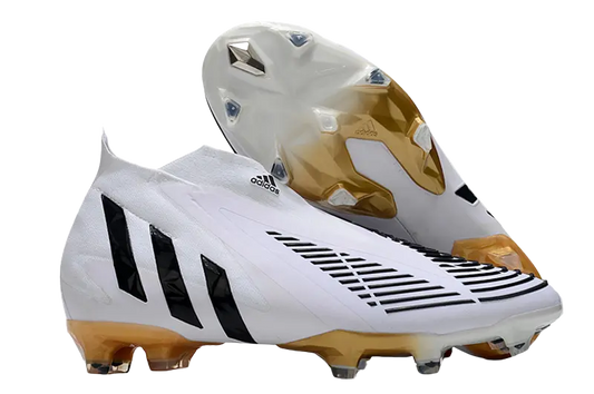 Adidas Predator Edge+ FG Al Hilm - White/Black/Metallic Gold Retro-footballkits