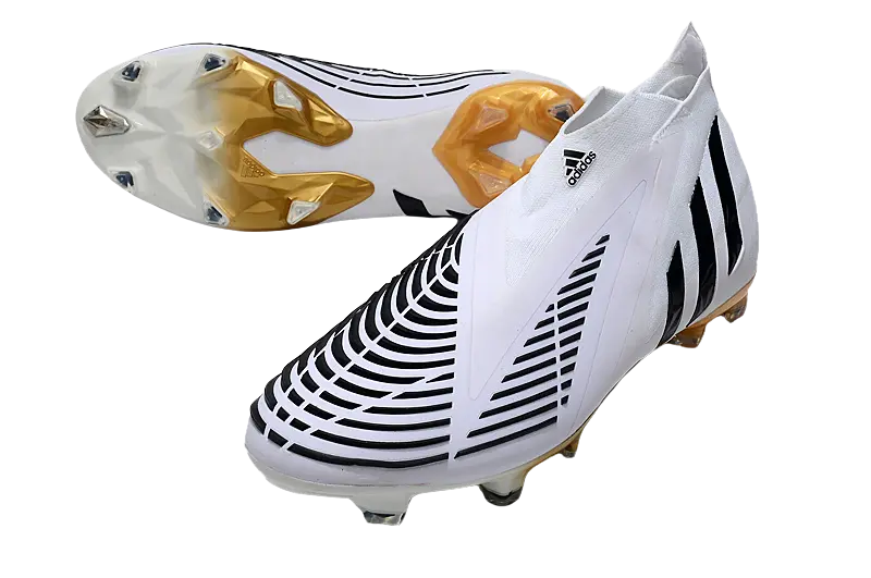 Adidas Predator Edge+ FG Al Hilm - White/Black/Metallic Gold Retro-footballkits