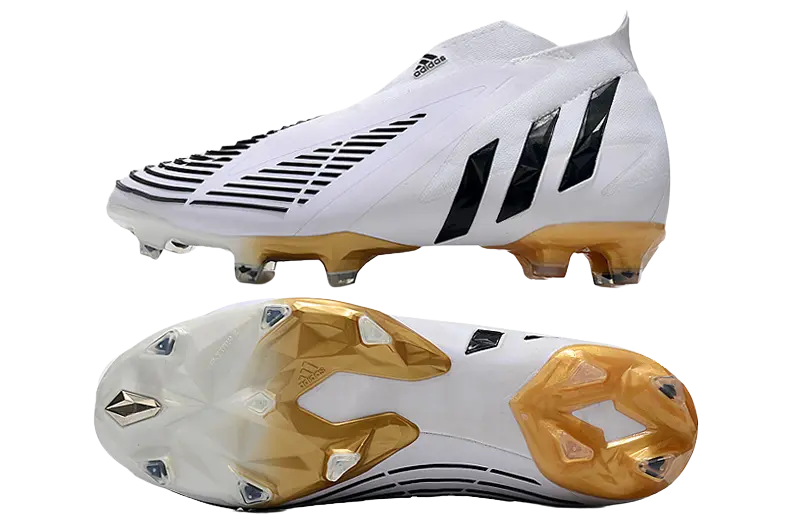 Adidas Predator Edge+ FG Al Hilm - White/Black/Metallic Gold Retro-footballkits