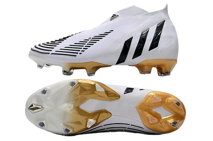 Adidas Predator Edge+ FG Al Hilm - White/Black/Metallic Gold Retro-footballkits