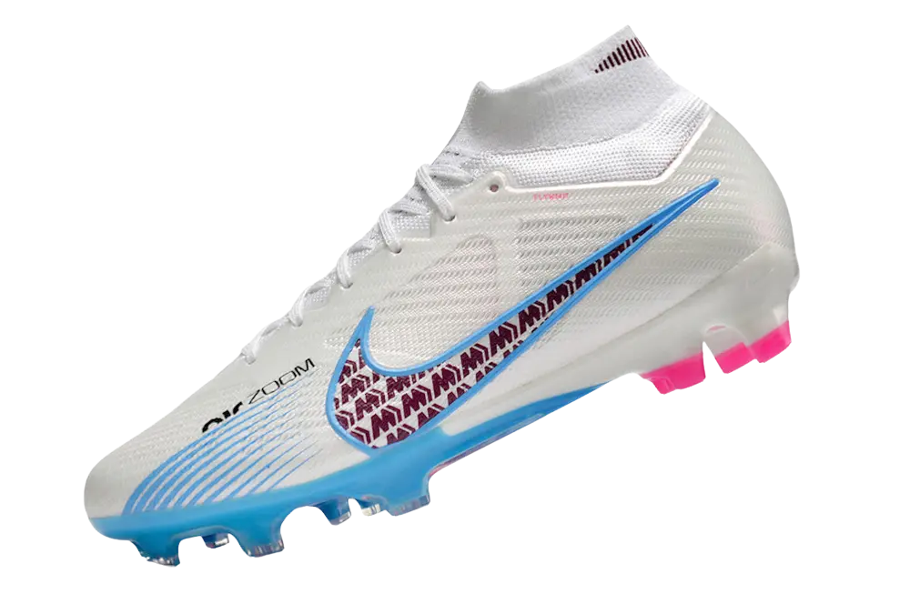 Nike Air Zoom Mercurial Superfly 9 Elite FG White Blue Pink Retro-footballkits