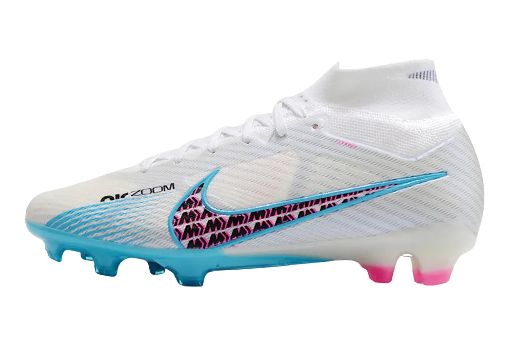 Nike Air Zoom Mercurial Superfly 9 Elite FG White Blue Pink Retro-footballkits