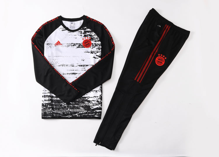 Bayern Munich 20-21 | Black & White Crew Neck | Tracksuit Retro-footballkits